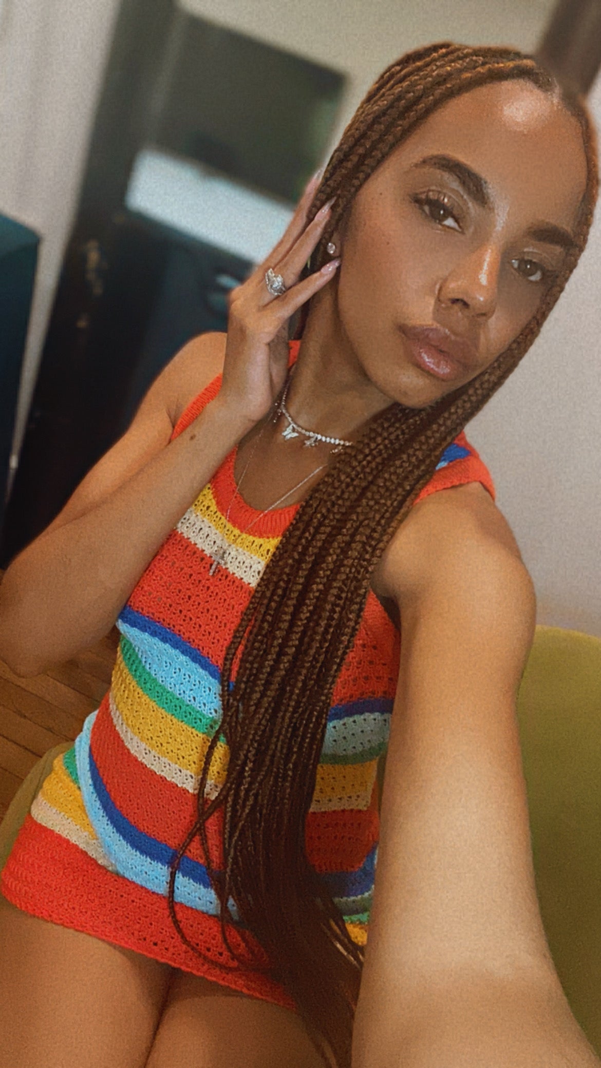 Crochet mini dress