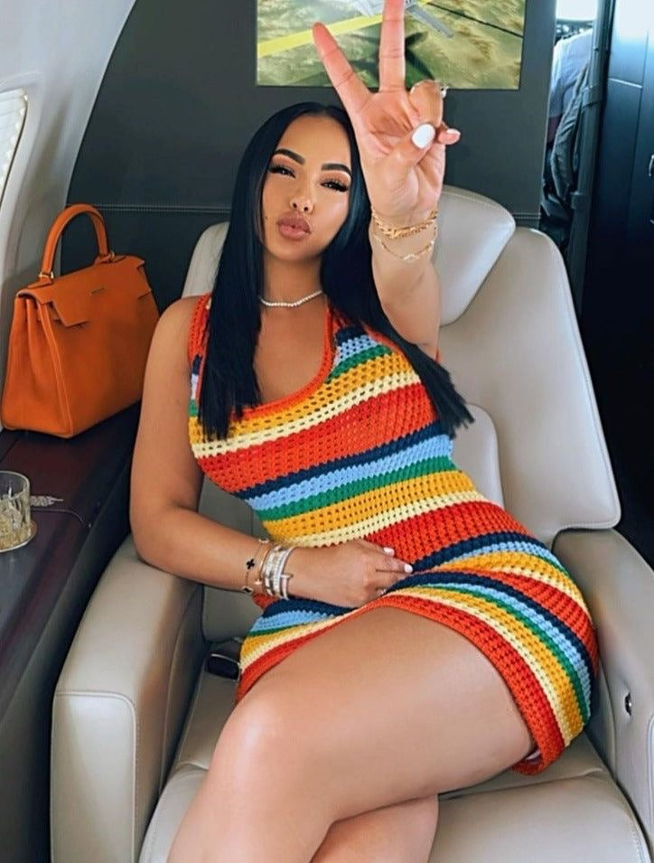 Crochet mini dress