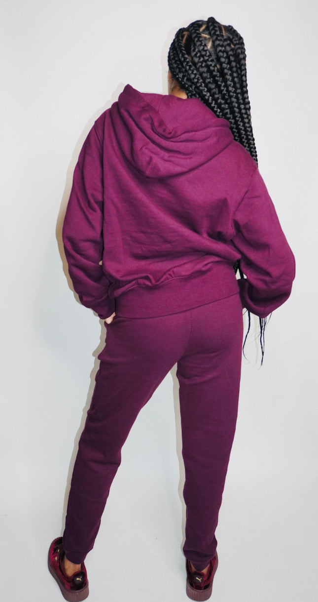 Plum Hoodie Sweatsuit Set