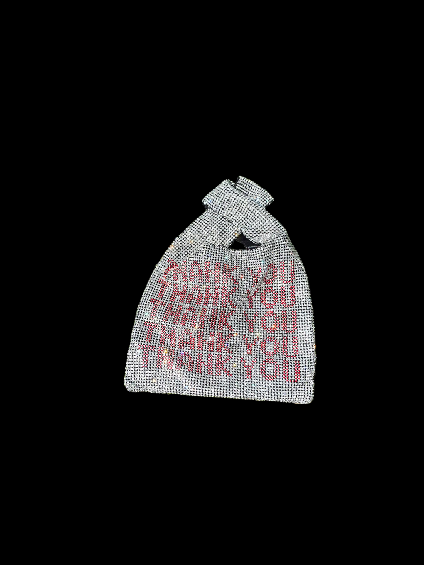 Thank You rhinestones clutch bag