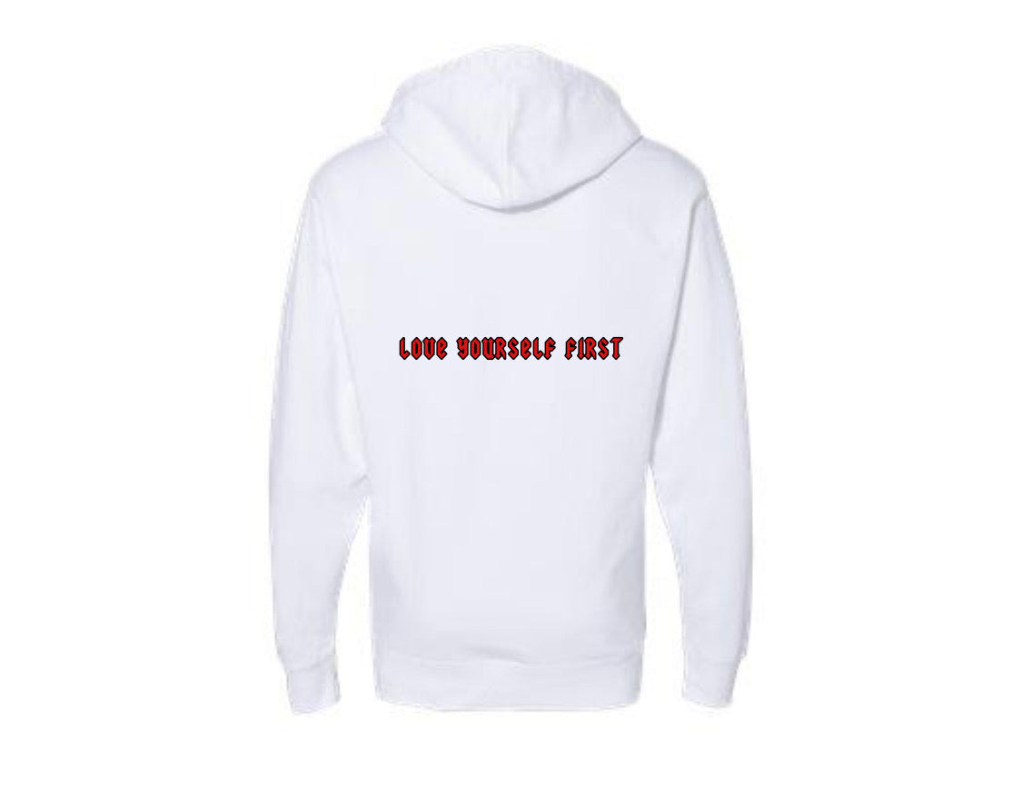 Red Rose logo White hoodies