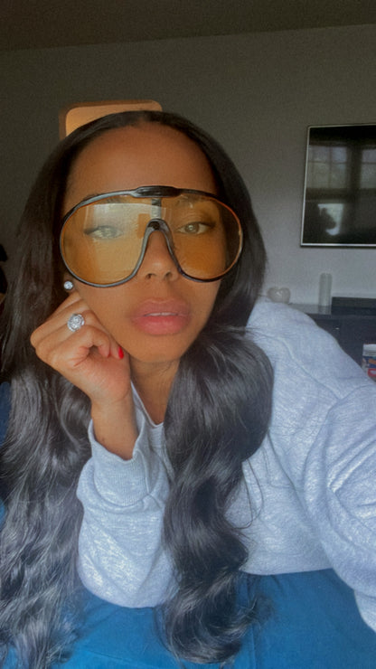 Oversized Yellow tinted Sunglasses