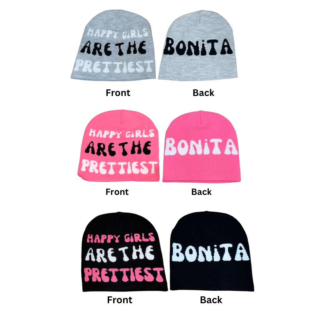 Happy Girls are the Prettiest beanie hat