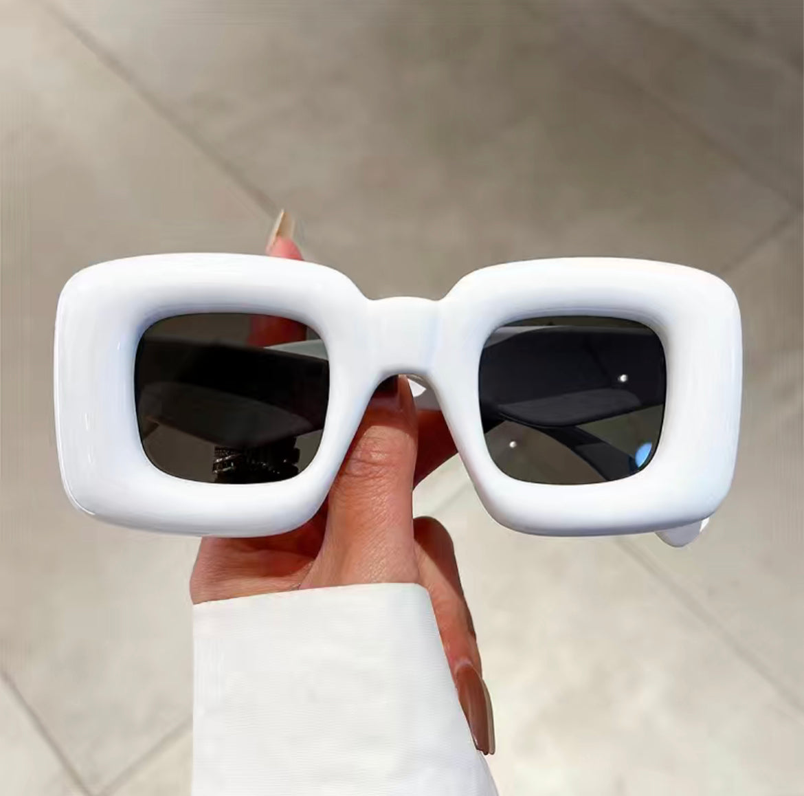 White Inflated Sunglasses