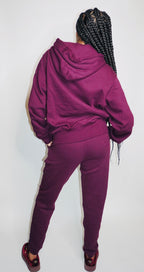 Plum Hoodie Sweatsuit Set