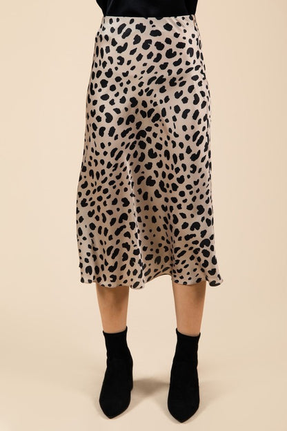Leopard print midi skirt