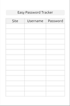 Easy Password Tracker Book