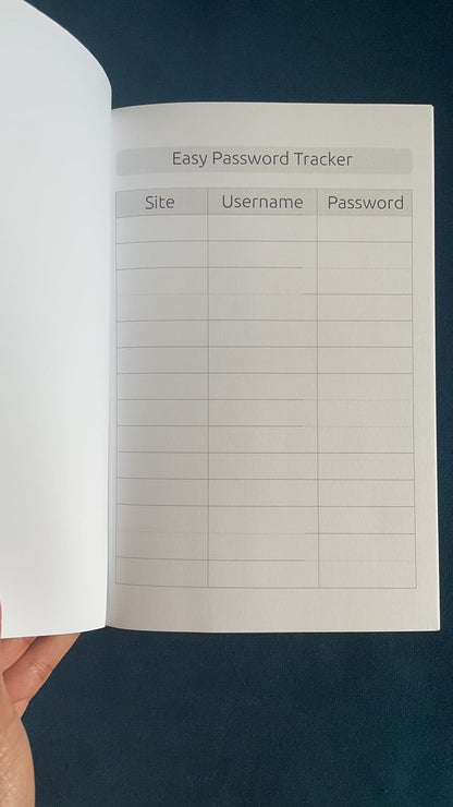 Easy Password Tracker Book