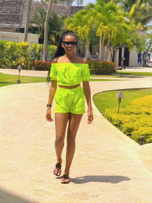 Neon Yellow Short set