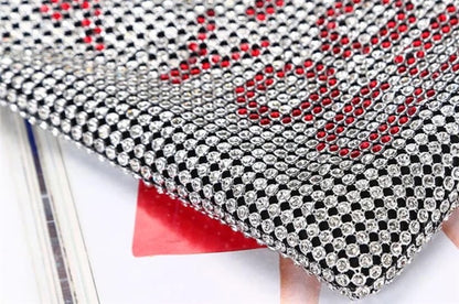 Thank You rhinestones clutch bag