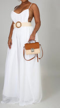 Wide leg chiffon jumpsuit