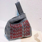 Thank You rhinestones clutch bag