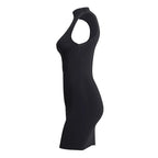 Mock collar mini dress