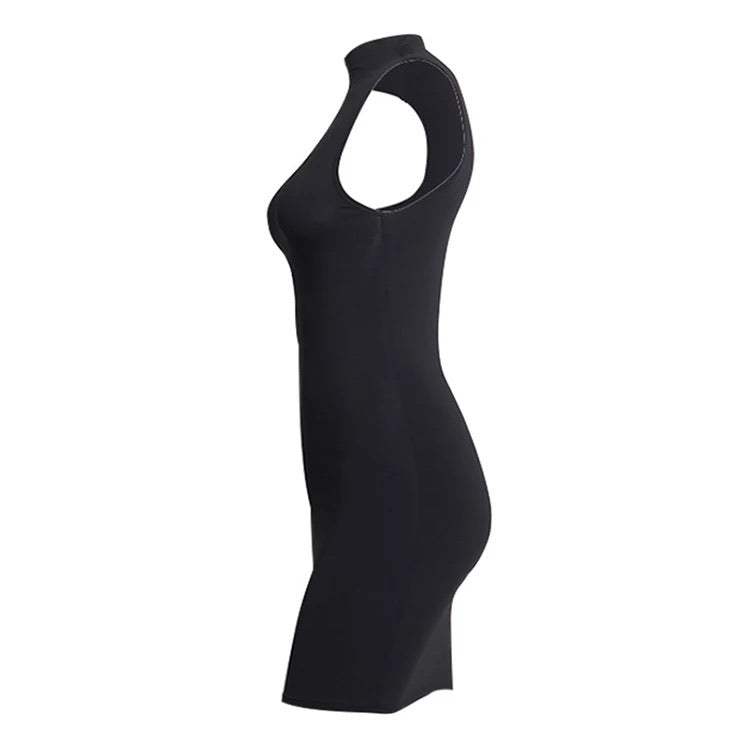 Mock collar mini dress
