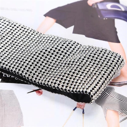 Thank You rhinestones clutch bag
