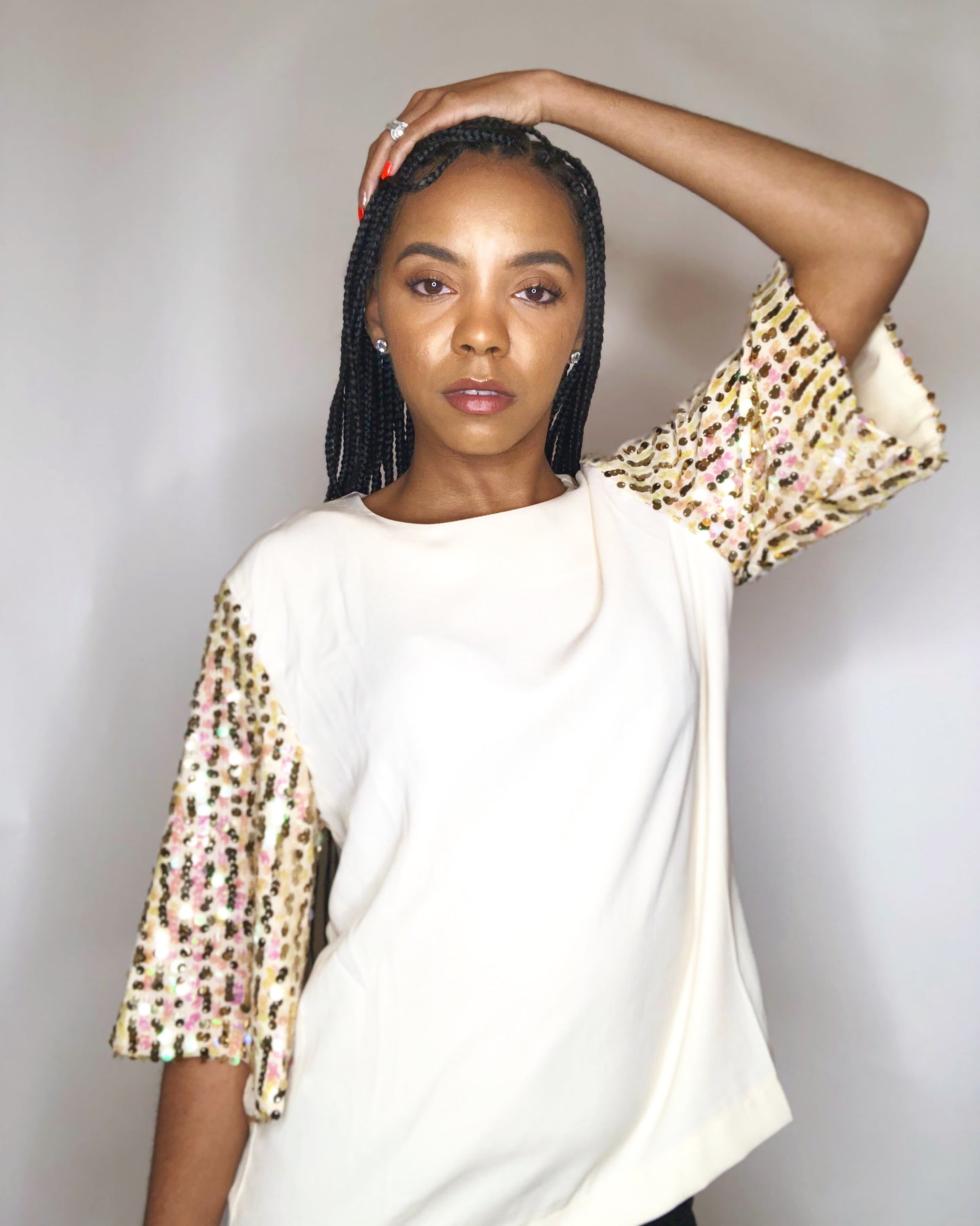 Sequin Sleeve Top